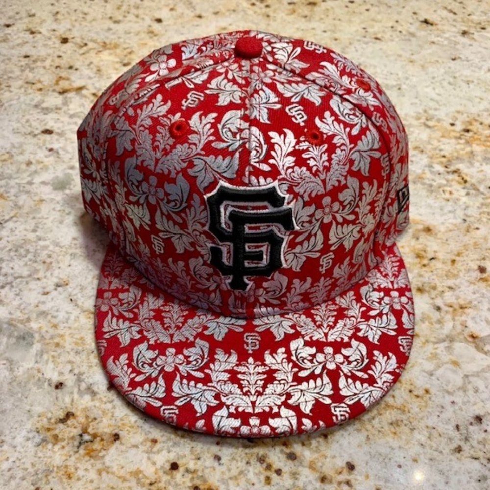 San Francisco Giants Red Floral Collection Hat (Size 7 5/8)